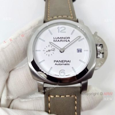 Replica Panerai PAM1394 Luminor Marina Auto 42mm watch on Khaki Asso strap